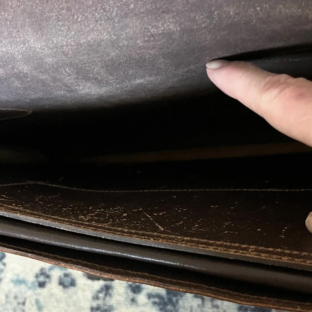 Vintage WW 11 US Army Issue Type V 297 -1507 V Classic Leather Briefcase UNISEX